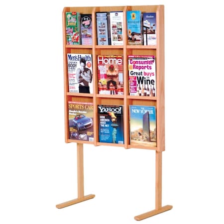 Vertex Divulge 9 Magazine & 18 Brochure Floor Display - Light Oak VE3934965